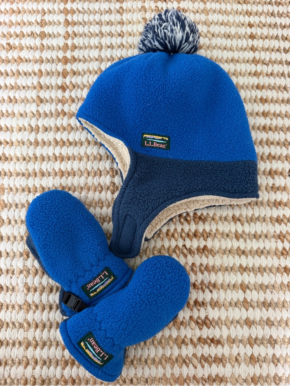 L.L.Bean Mountain Classic Fleece Hat & Mitten Set – Size 12–24 Months